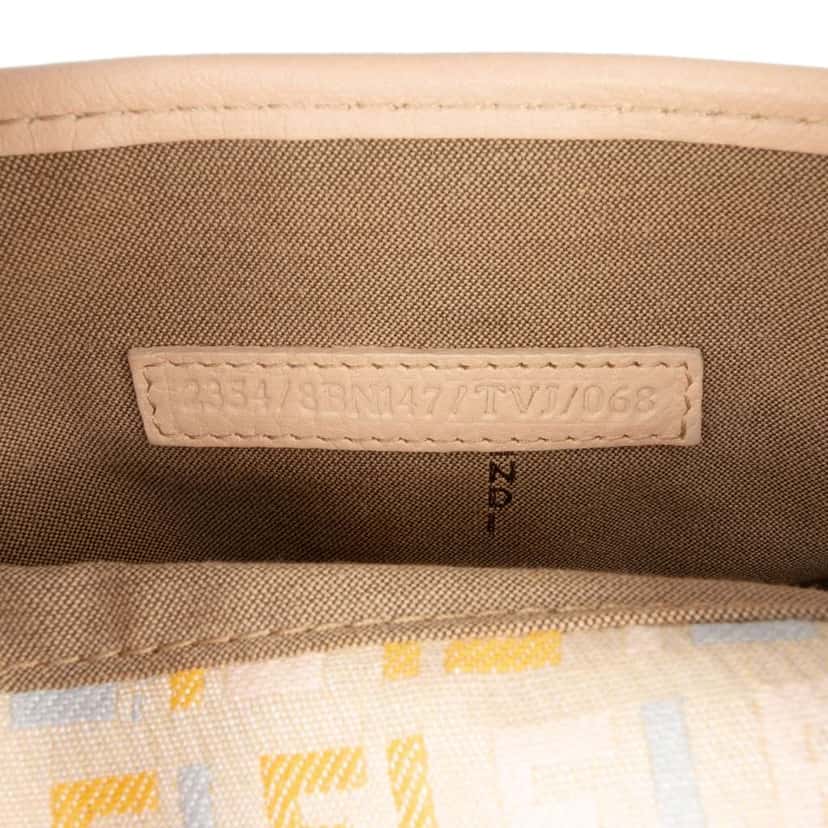 Fendi Multicolor Zucchino Canvas and Leather Charm Flap Brown Canvas Good condition - Box View