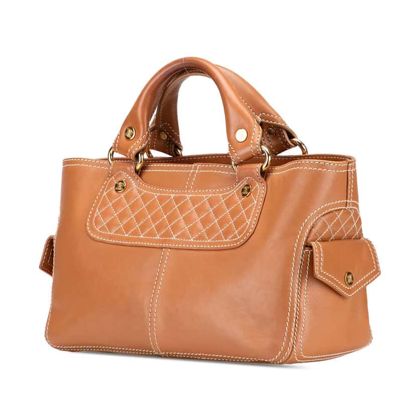 Celine Leather Biker Boogie Handbag Brown Leather Good condition - Back View