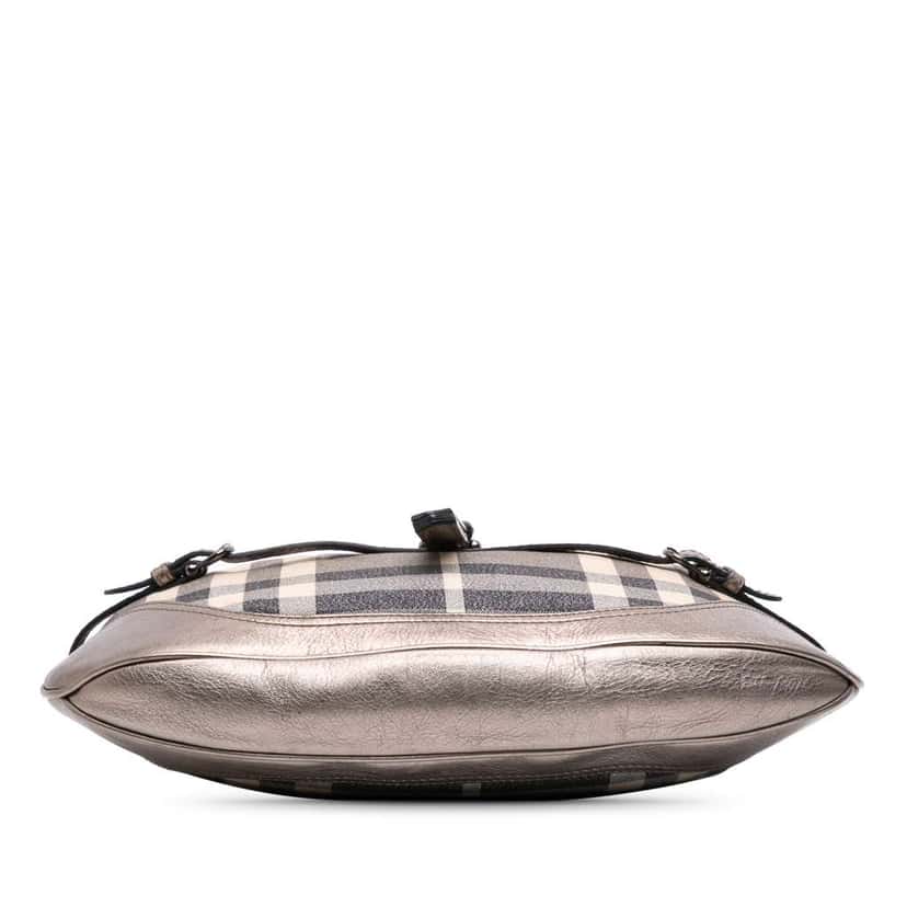 Burberry Smoke Check Coated Canvas Brooke Hobo Grey Canvas Good condition - Inside View