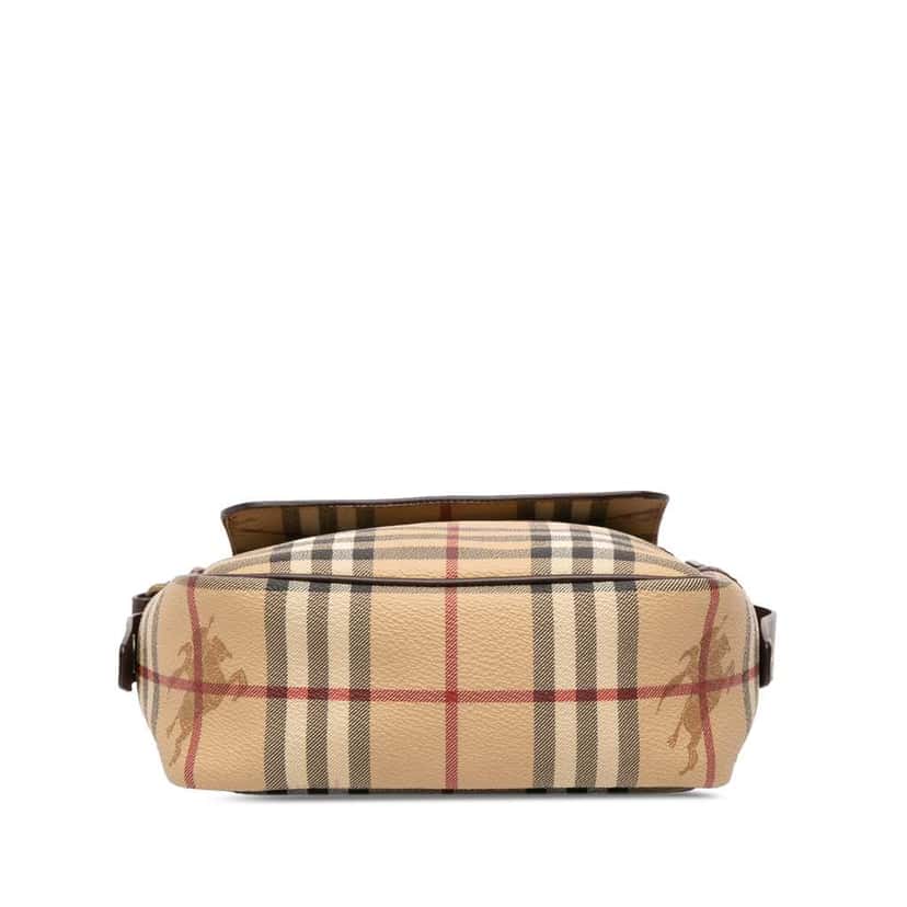 Burberry Haymarket Check Coated Canvas Flap Crossbody Brown Canvas Good condition - Inside View