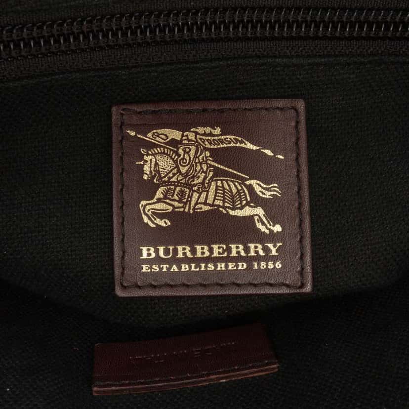 Burberry Haymarket Check Coated Canvas Flap Crossbody Brown Canvas Good condition - Box View