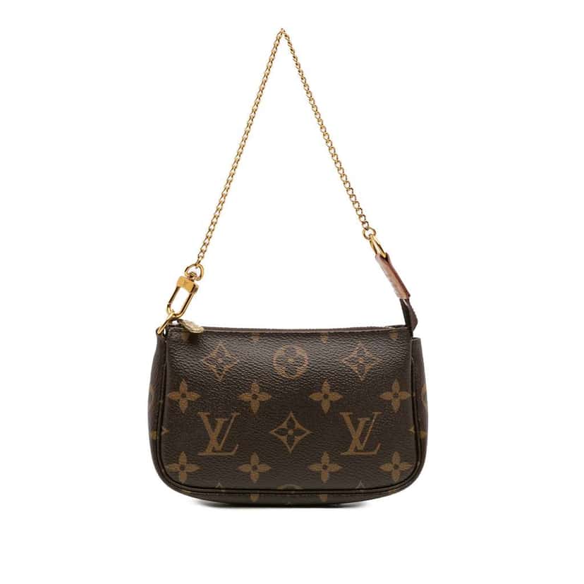 Louis Vuitton Monogram Mini Pochette Accessoires Brown Canvas Good condition - Front View