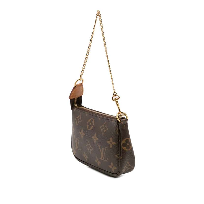 Louis Vuitton Monogram Mini Pochette Accessoires Brown Canvas Good condition - Back View