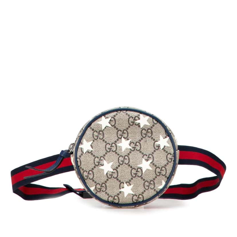 Gucci GG Supreme Kids Stars Belt Bag Brown Canvas Good condition - Front View