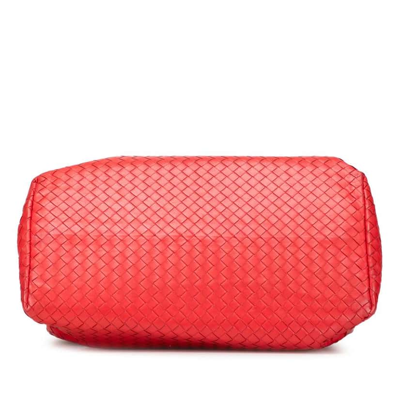 Bottega Veneta Medium Nappa Intrecciato Roma Tote Red Leather Good condition - Inside View