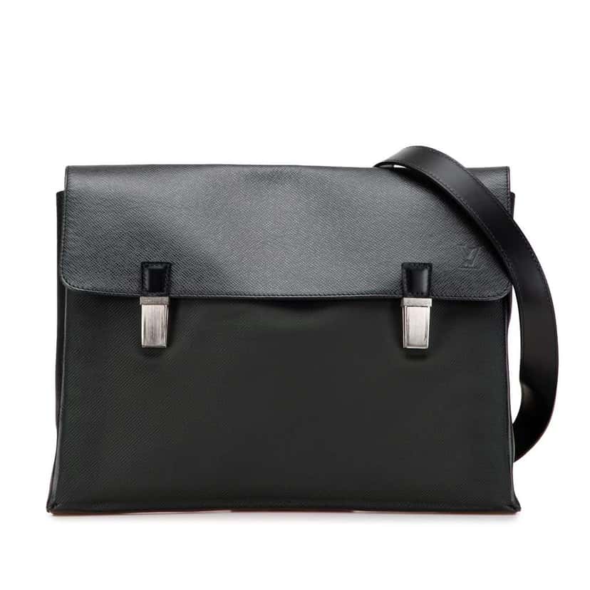 Louis Vuitton Taiga Saratov GM Black Leather Good condition - Front View
