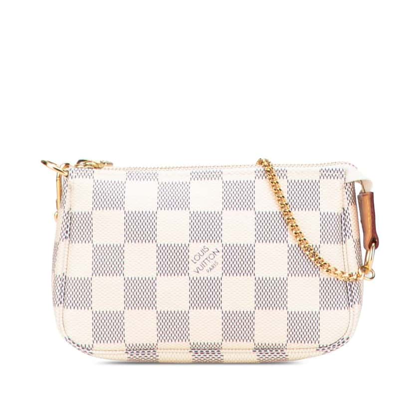 Louis Vuitton Damier Azur Mini Pochette Accessoires White Canvas Very good condition - Front View