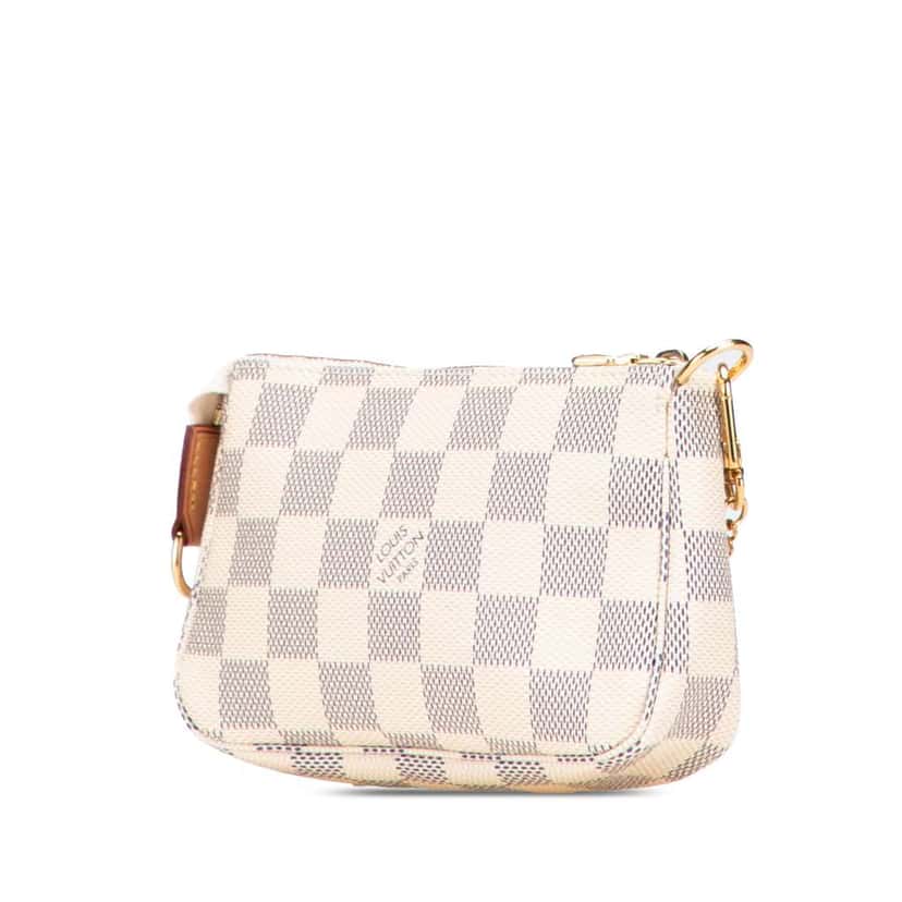 Louis Vuitton Damier Azur Mini Pochette Accessoires White Canvas Very good condition - Back View