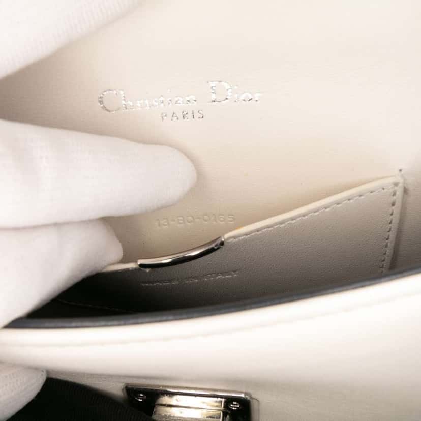 Dior Small Calfskin Diorama Sequin Flap White Leather Good condition - Box View