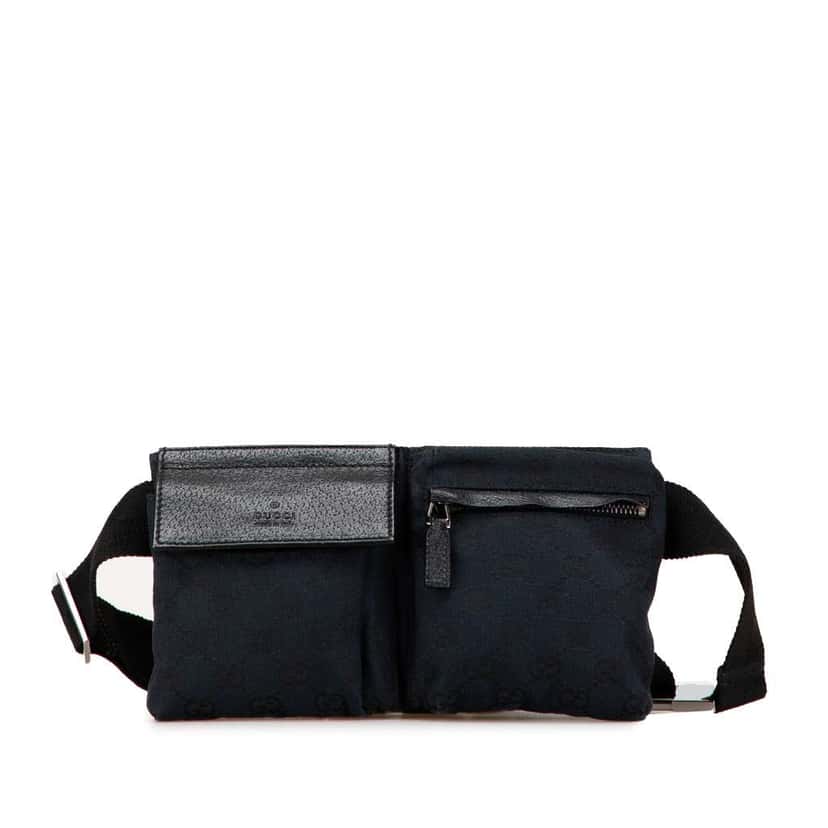 Gucci GG Canvas Double Pocket Belt Bag Blue Canvas Good condition - Front View