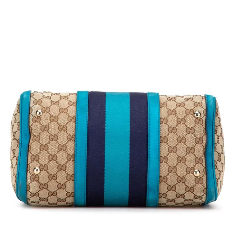 Gucci Medium GG Canvas Web Joy Boston Bag Brown Canvas Good condition - Inside View