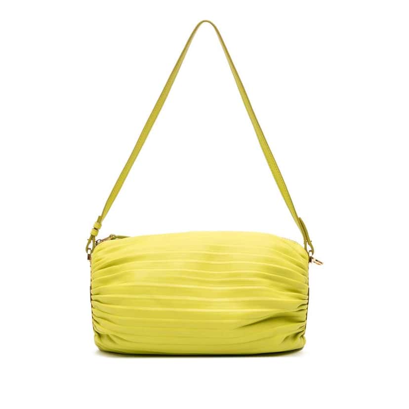 Loewe Pleated Nappa Bracelet Pouch Yellow Leather Good condition - Front View