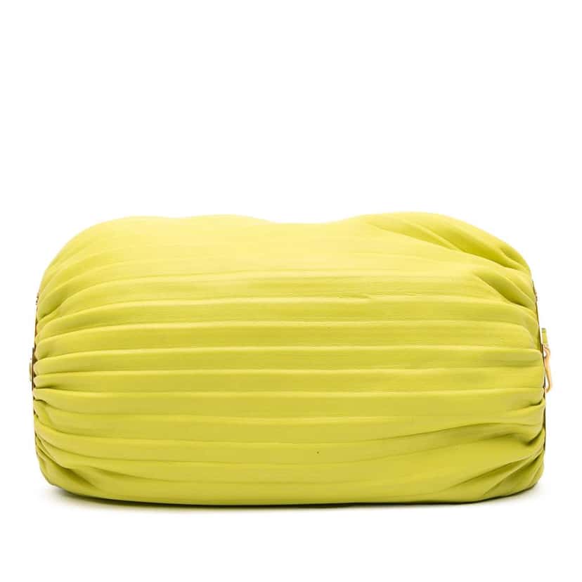 Loewe Pleated Nappa Bracelet Pouch Yellow Leather Good condition - Inside View