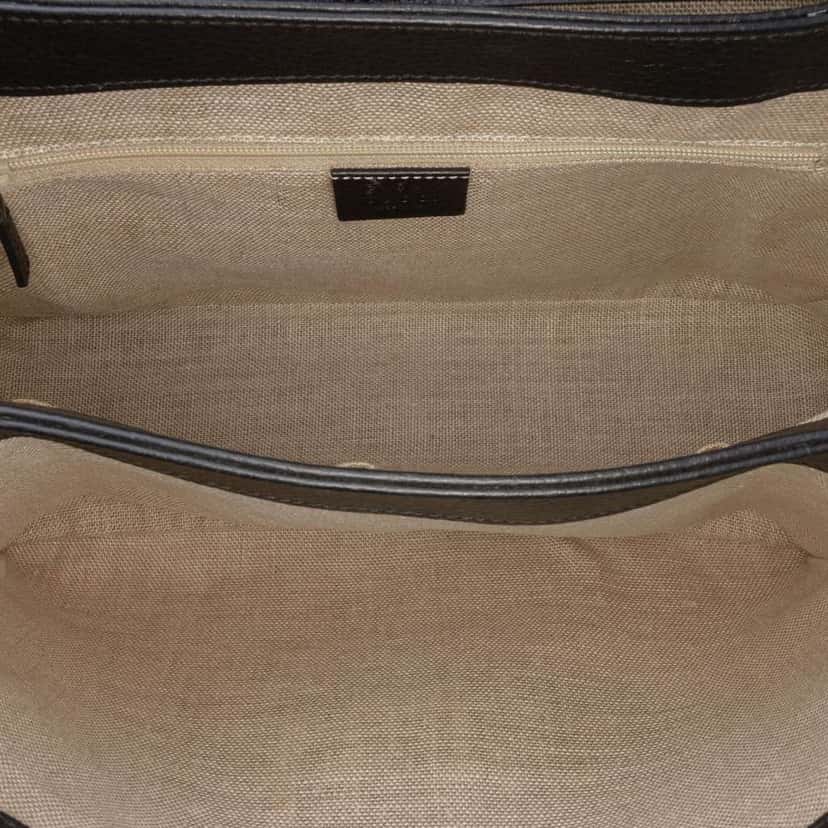 Gucci Medium Dollar Calf Interlocking G Satchel Black Leather Good condition - Model View