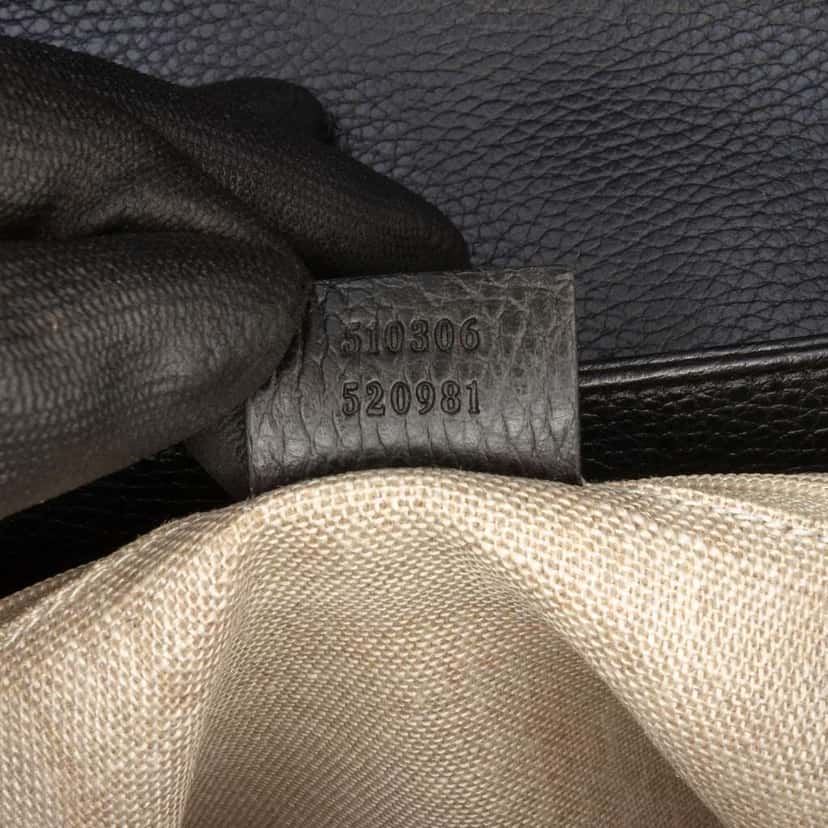 Gucci Medium Dollar Calf Interlocking G Satchel Black Leather Good condition - Box View