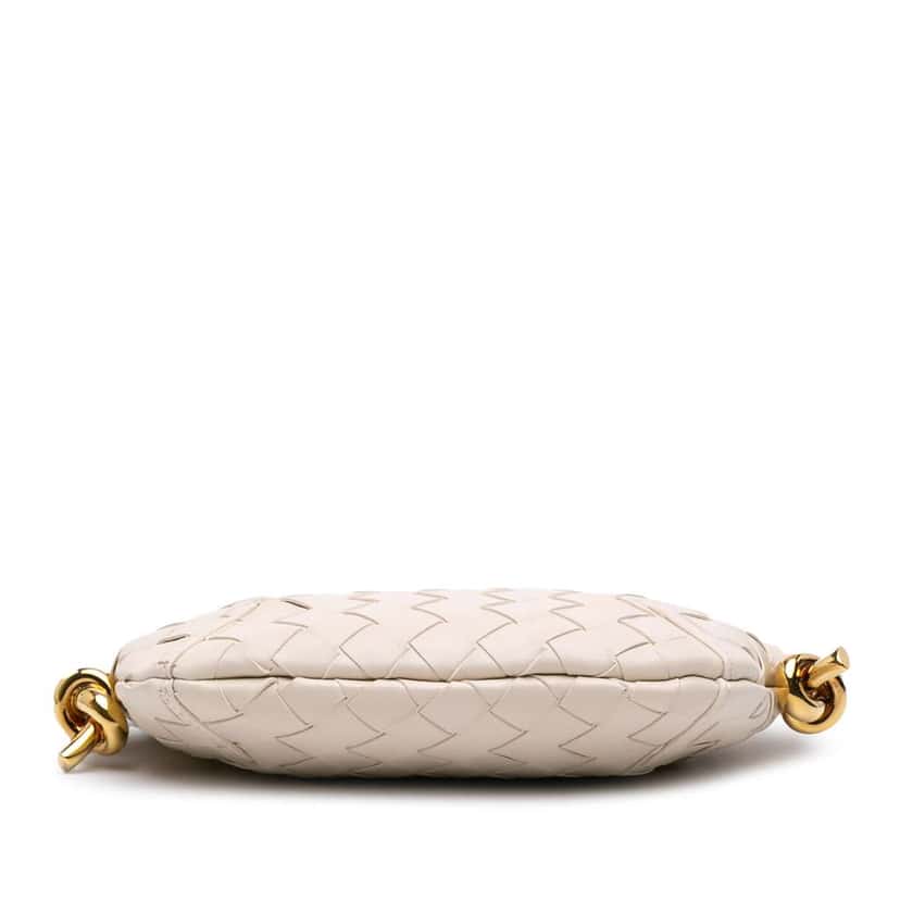 Bottega Veneta Baby Lambskin Intrecciato Solstice Shoulder Bag White Leather Good condition - Inside View
