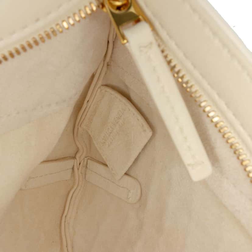 Bottega Veneta Baby Lambskin Intrecciato Solstice Shoulder Bag White Leather Good condition - Box View