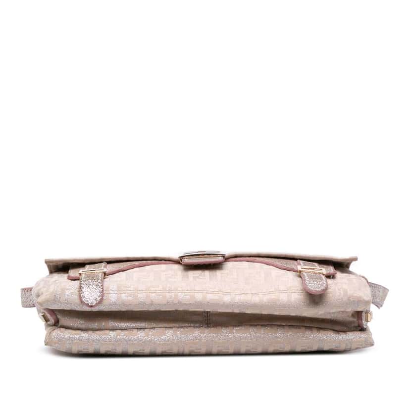Fendi Zucchino Canvas Sweety Handbag Silver Canvas Good condition - Inside View