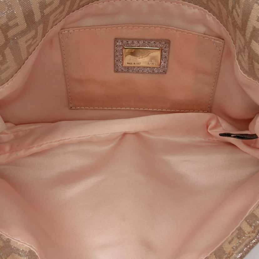 Fendi Zucchino Canvas Sweety Handbag Silver Canvas Good condition - Model View