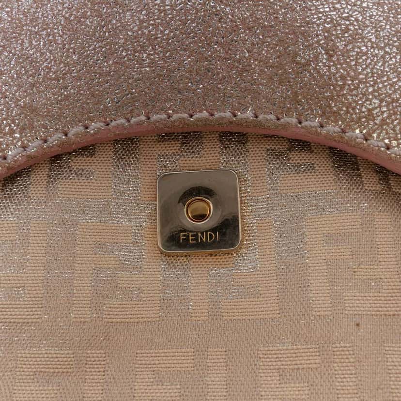 Fendi Zucchino Canvas Sweety Handbag Silver Canvas Good condition - Box View