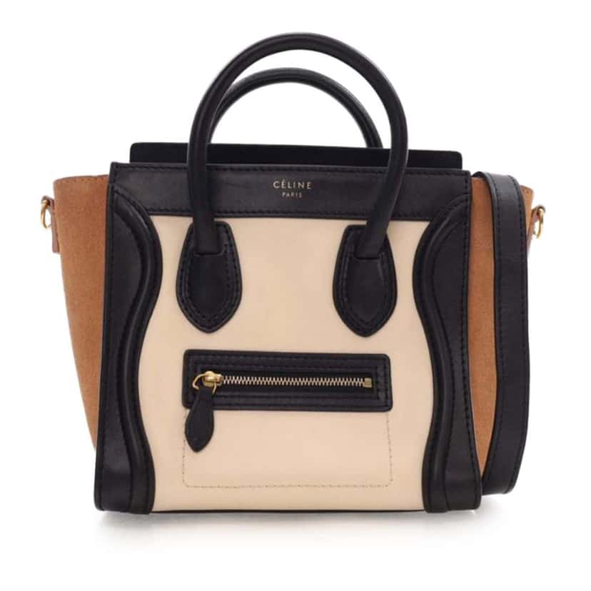 Celine Nano Tricolor Leather Luggage Tote Brown Leather Good condition - Front View