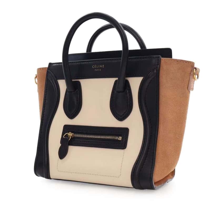 Celine Nano Tricolor Leather Luggage Tote Brown Leather Good condition - Back View