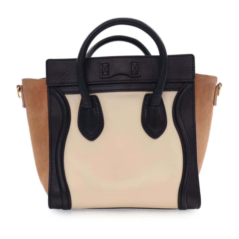 Celine Nano Tricolor Leather Luggage Tote Brown Leather Good condition - Model View