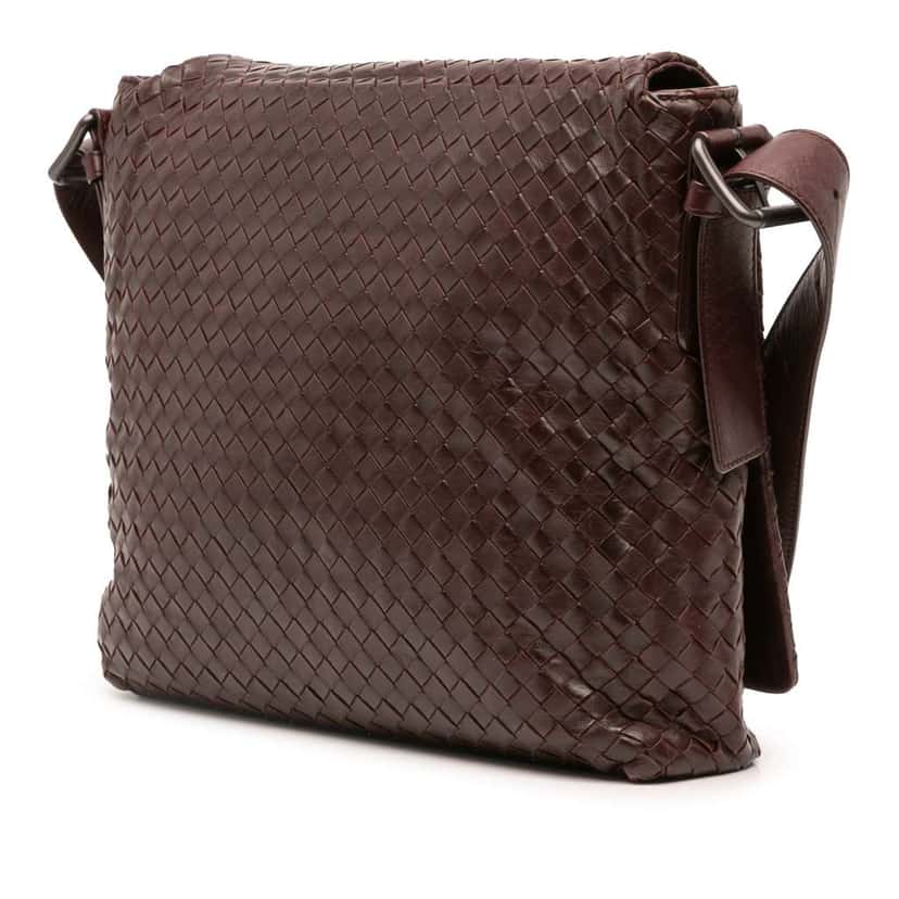 Bottega Veneta Nappa Intrecciato Crossbody Brown Leather Good condition - Back View