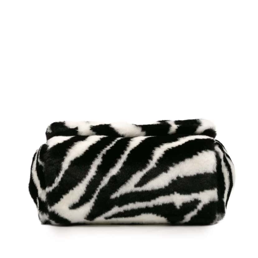 Dolce & Gabbana Medium Faux Fur Zebra Print Miss Sicily Satchel Black Polyester Good condition - Inside View