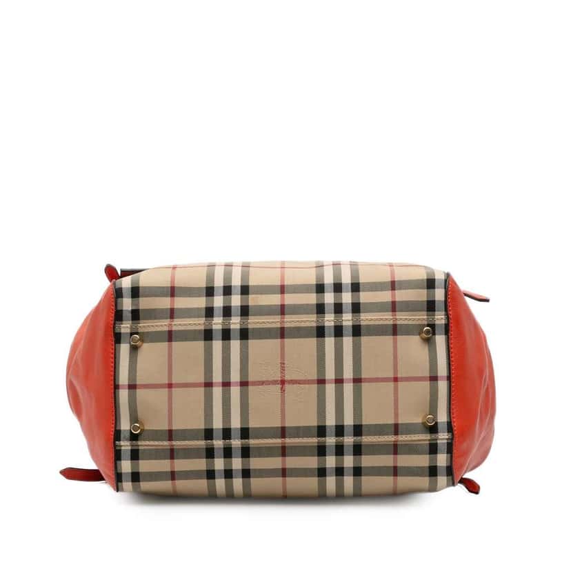 Burberry Small Haymarket Check Canvas and Leather Canterbury Tote Brown Canvas Good condition - Inside View