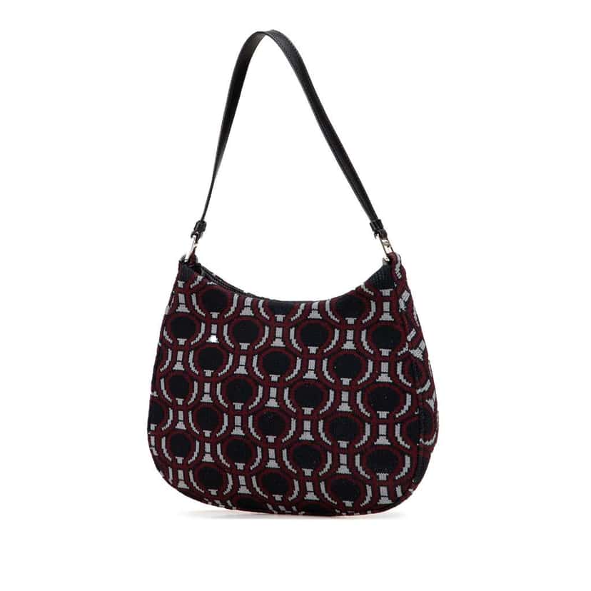Prada Jacquard Knit Cleo Shoulder Bag Black Jacquard Very good condition - Back View