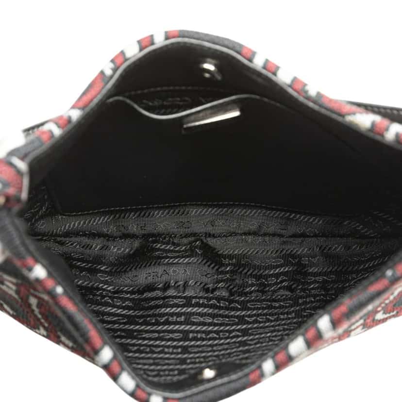 Prada Jacquard Knit Cleo Shoulder Bag Black Jacquard Very good condition - Model View