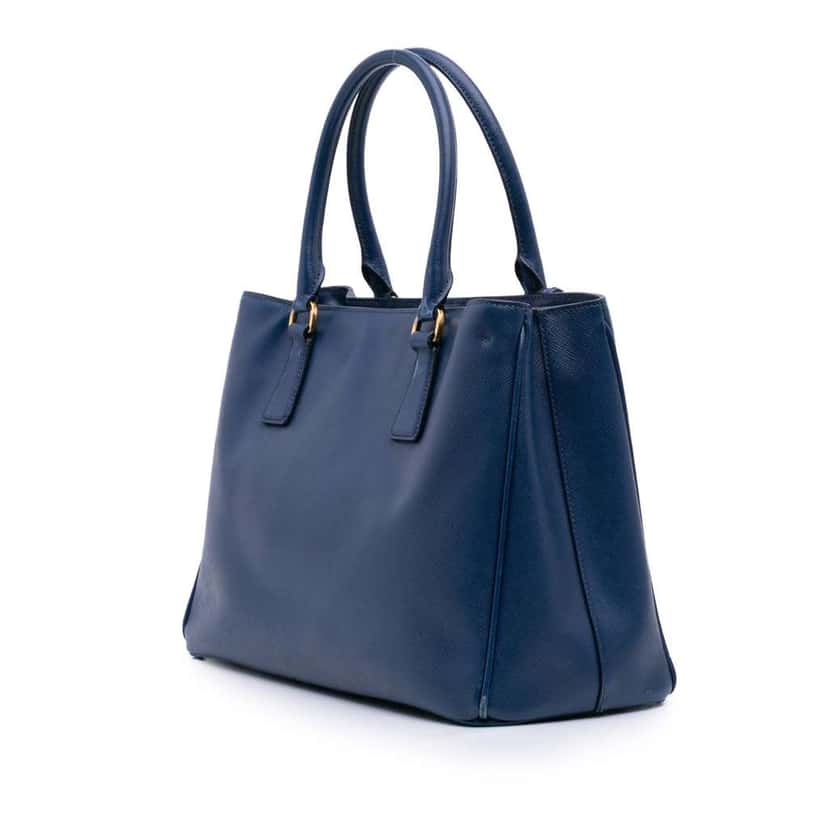 Prada Medium Saffiano Lux Galleria Satchel Blue Leather Good condition - Back View
