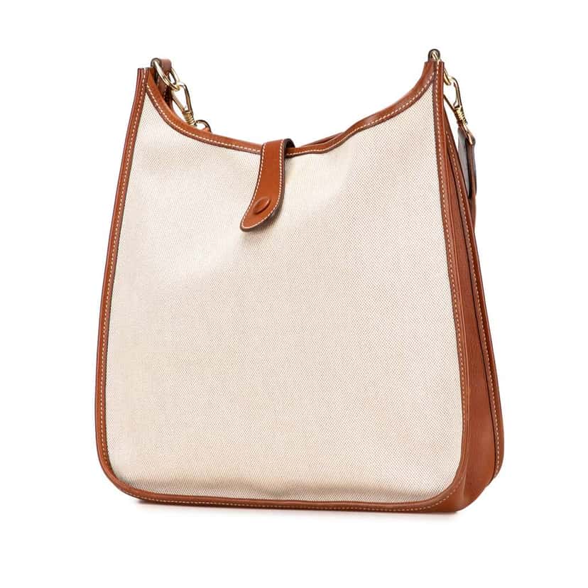 Hermès Toile and Barenia Evelyne GM Brown Canvas Good condition - Back View