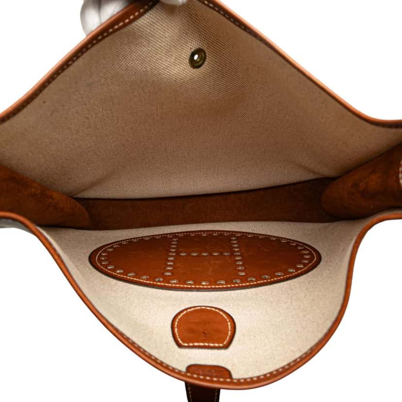 Hermès Toile and Barenia Evelyne GM Brown Canvas Good condition - Model View