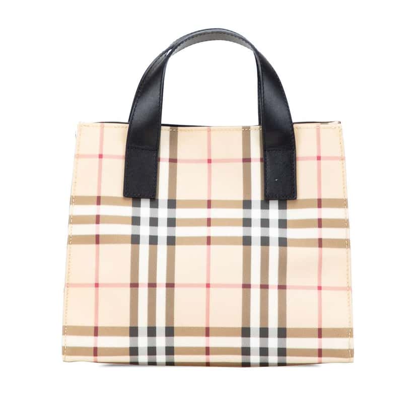 Burberry House Check Coated Canvas Tote Brown Canvas Good condition - Front View