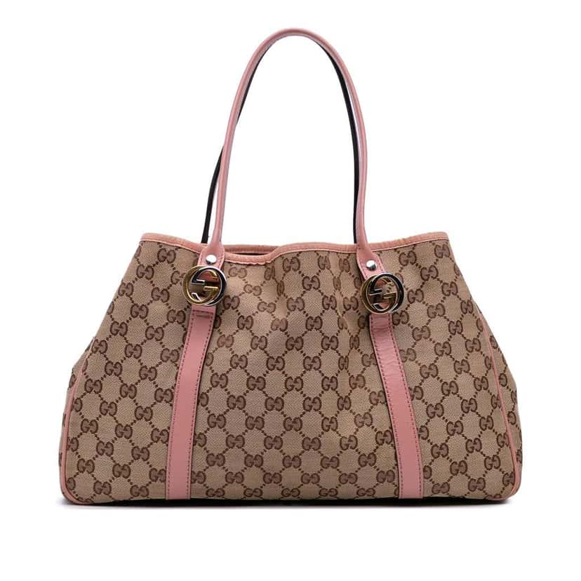 Gucci GG Canvas Twins Tote Brown Canvas Good condition - Front View
