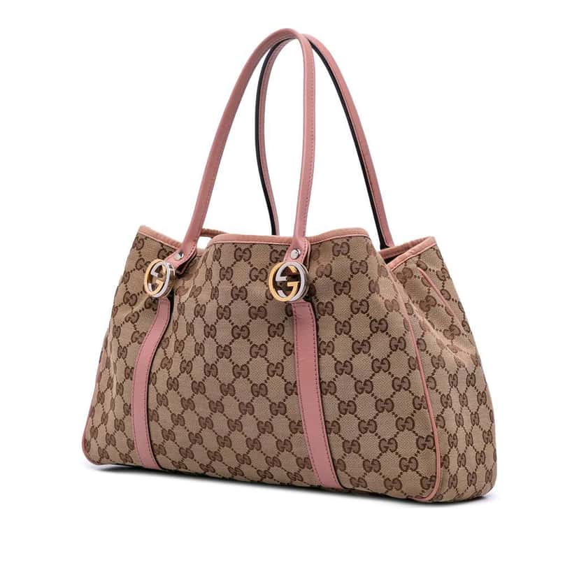 Gucci GG Canvas Twins Tote Brown Canvas Good condition - Back View