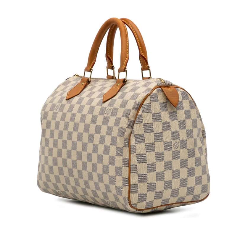 Louis Vuitton Damier Azur Speedy 30 White Good condition - Back View