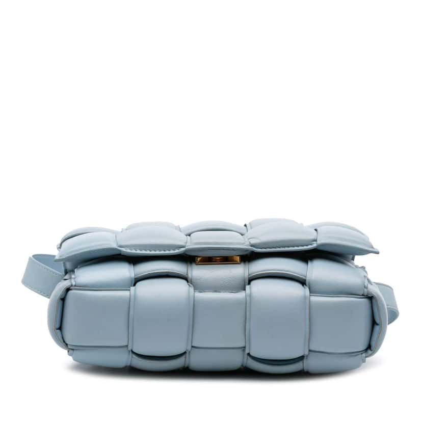 Bottega Veneta Nappa Intrecciato Padded Cassette Crossbody Blue Leather Good condition - Inside View