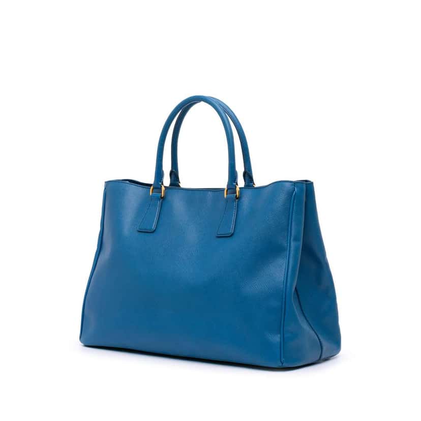 Prada Medium Saffiano Lux Galleria Satchel Blue Leather Good condition - Back View