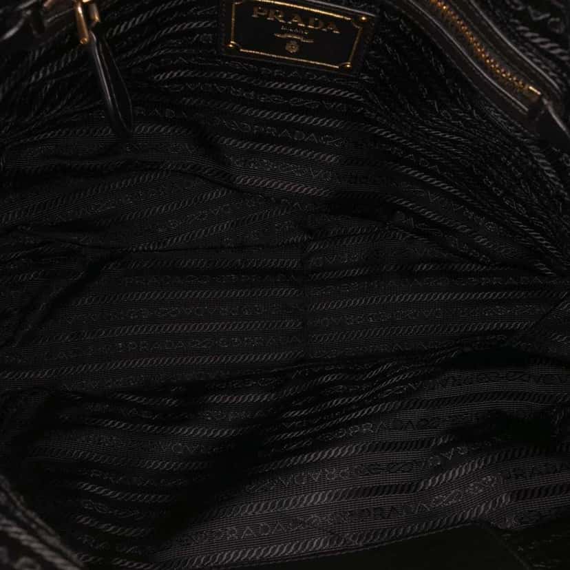 Prada Soft Calf Satchel Black Leather Good condition - Model View