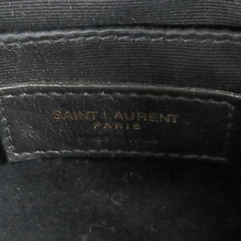 Saint Laurent Grain De Poudre Chevron Round Vinyle Camera Bag Black Leather Good condition - Box View