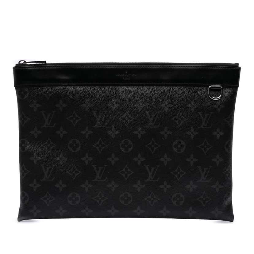 Louis Vuitton Monogram Eclipse Discovery Pochette GM Black Canvas Good condition - Front View