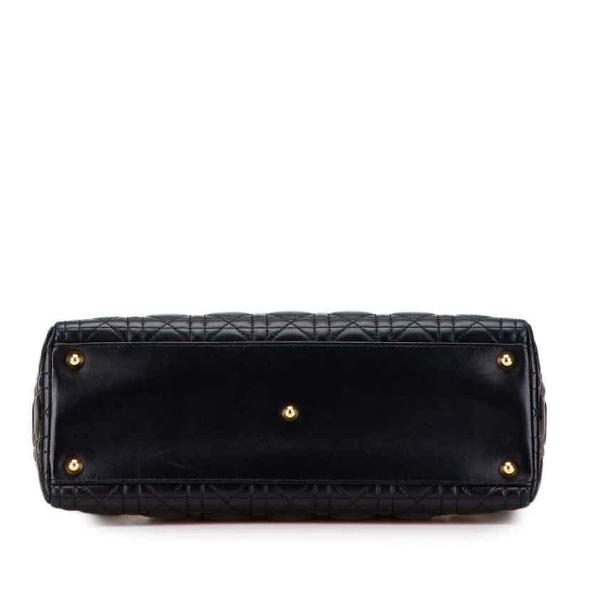 Dior Large Lambskin Cannage Lady Dior Black Leather Good condition - Inside View