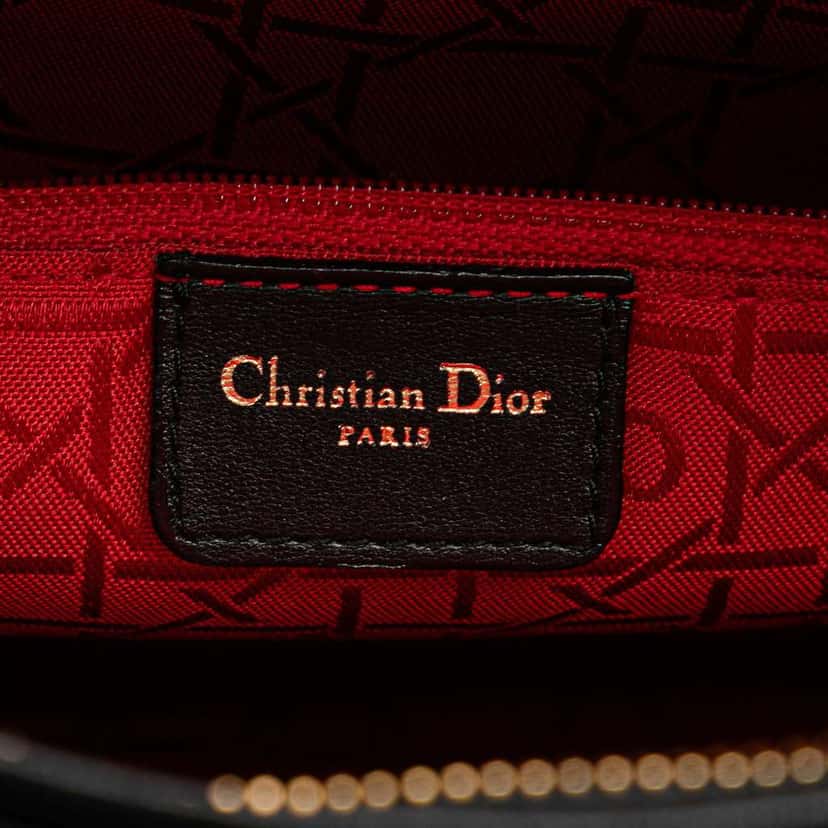 Dior Large Lambskin Cannage Lady Dior Black Leather Good condition - Box View