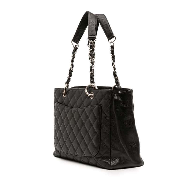 Chanel Caviar Grand Shopping Tote Black Leather Good condition - Back View
