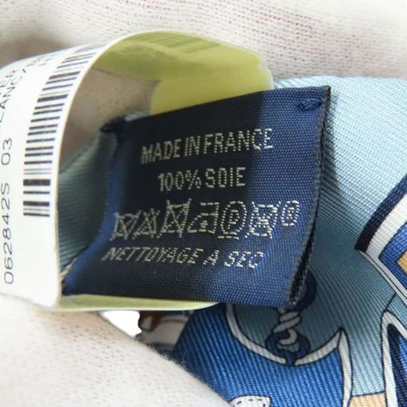 Hermès Saddlemaker's Bouquet Twilly Scarf Blue Silk Good condition - Box View