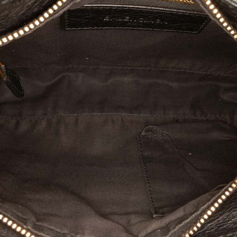 Balenciaga Lambskin Motocross Giant 12 Hip Crossbody Black Leather Good condition - Model View