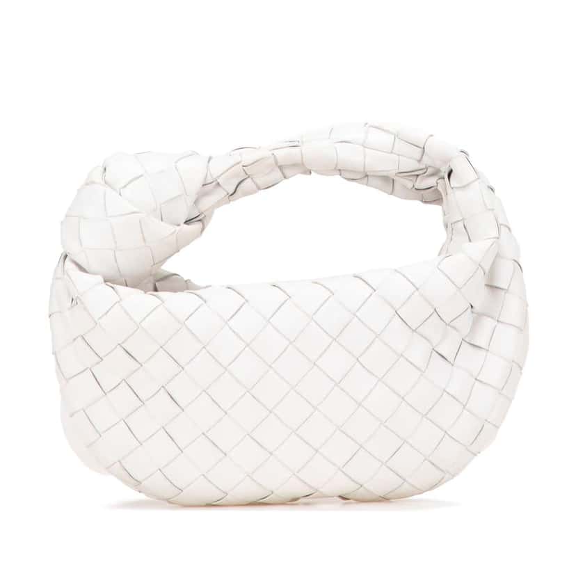 Bottega Veneta Mini Nappa Intrecciato Jodie White Leather Good condition - Front View